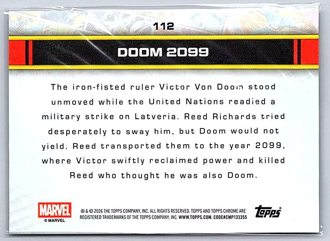 DOOM 2099 Topps Marvel Comics Chrome 2026 #112 - NM