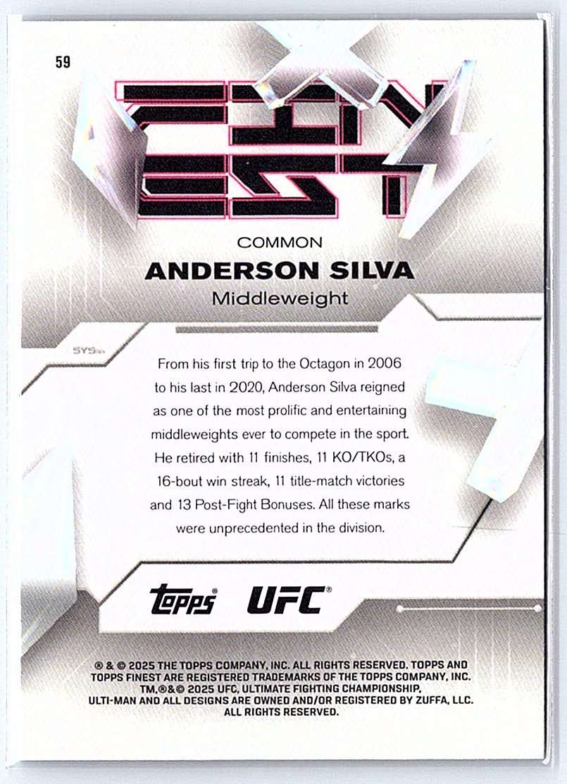 Anderson Silva 2025 Topps Finest UFC #59 - NM