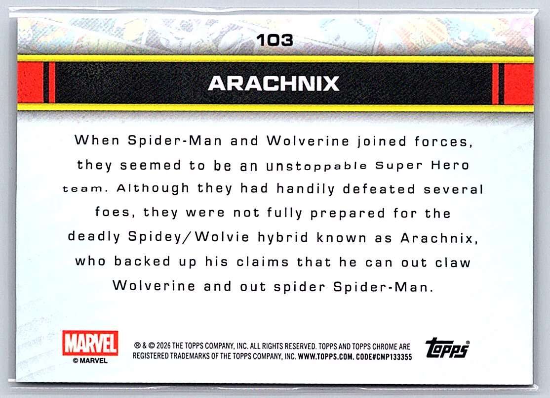 Arachnix Topps Marvel Comics Chrome 2026 #103 (1st Appearance) - NM