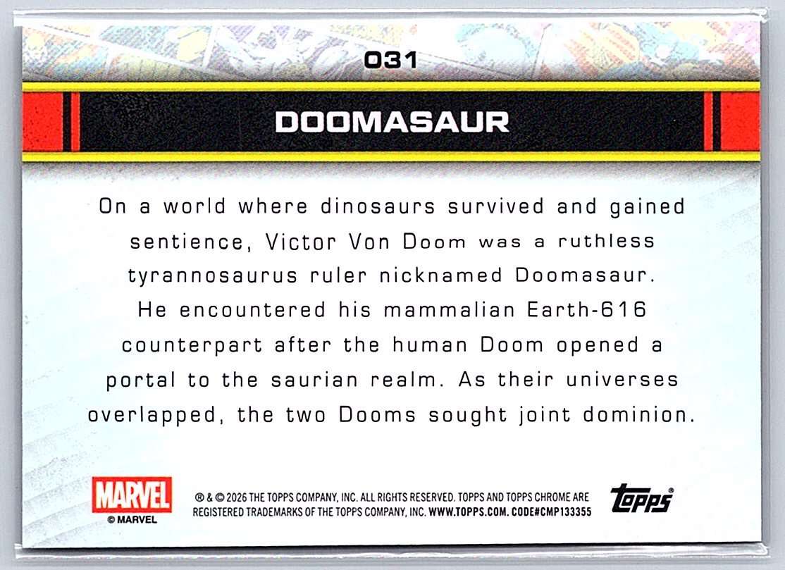 Doomasaur Topps Marvel Comics Chrome 2026 #031 - NM