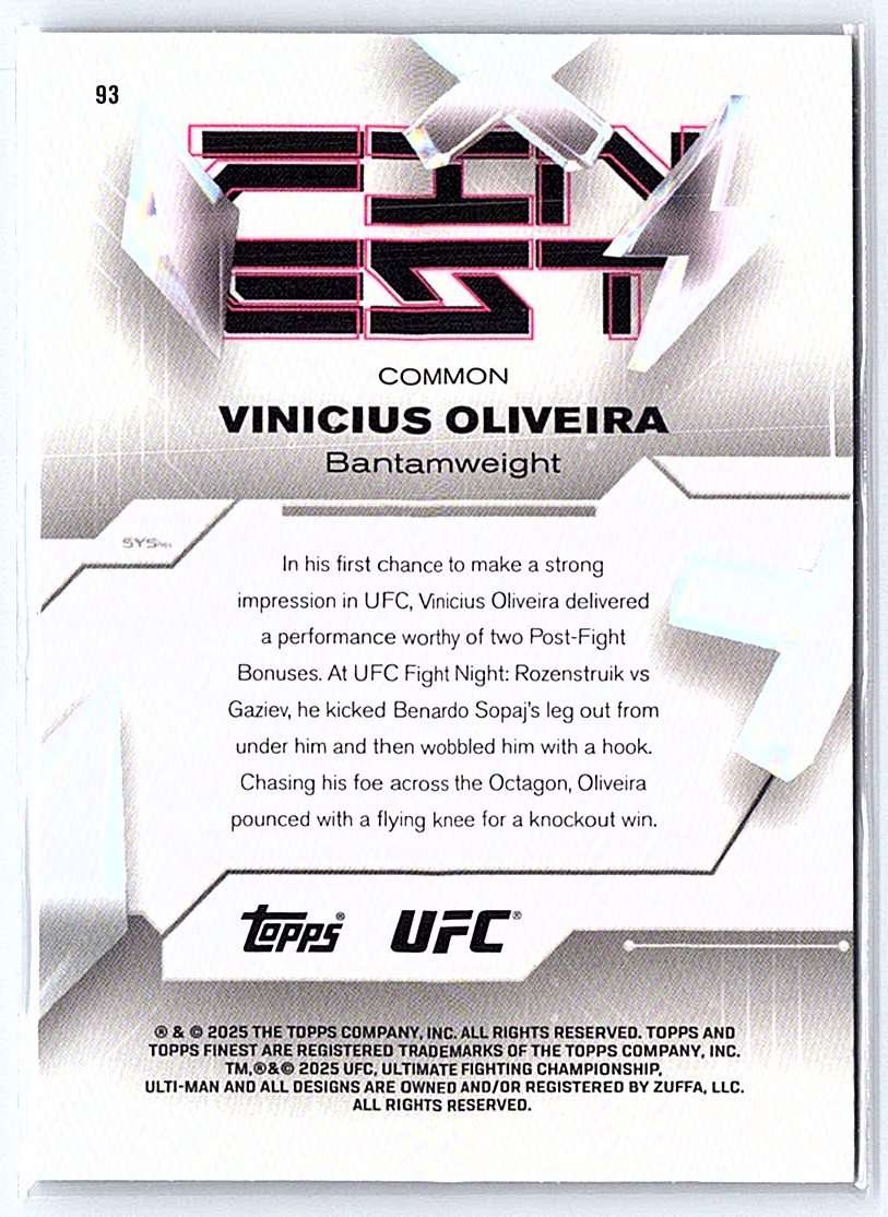 Vinicius Oliveira 2025 Topps Finest UFC #93 RC - NM