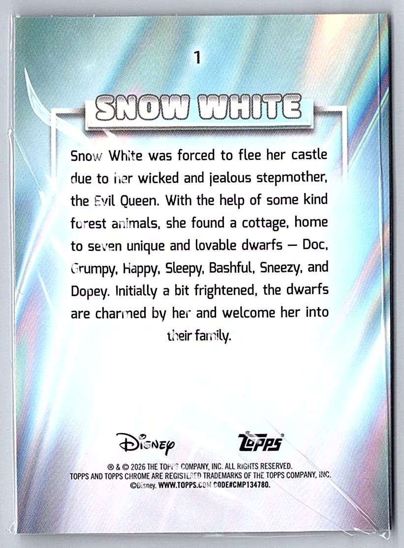Snow White Topps Disney Chrome 2026 #1 - NM