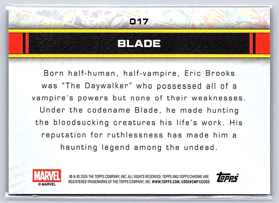 Blade Topps Marvel Comics Chrome 2026 #017 - NM