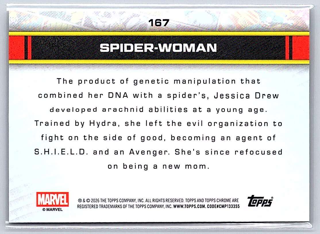 Spider-Woman Topps Marvel Comics Chrome 2026 #167 - NM