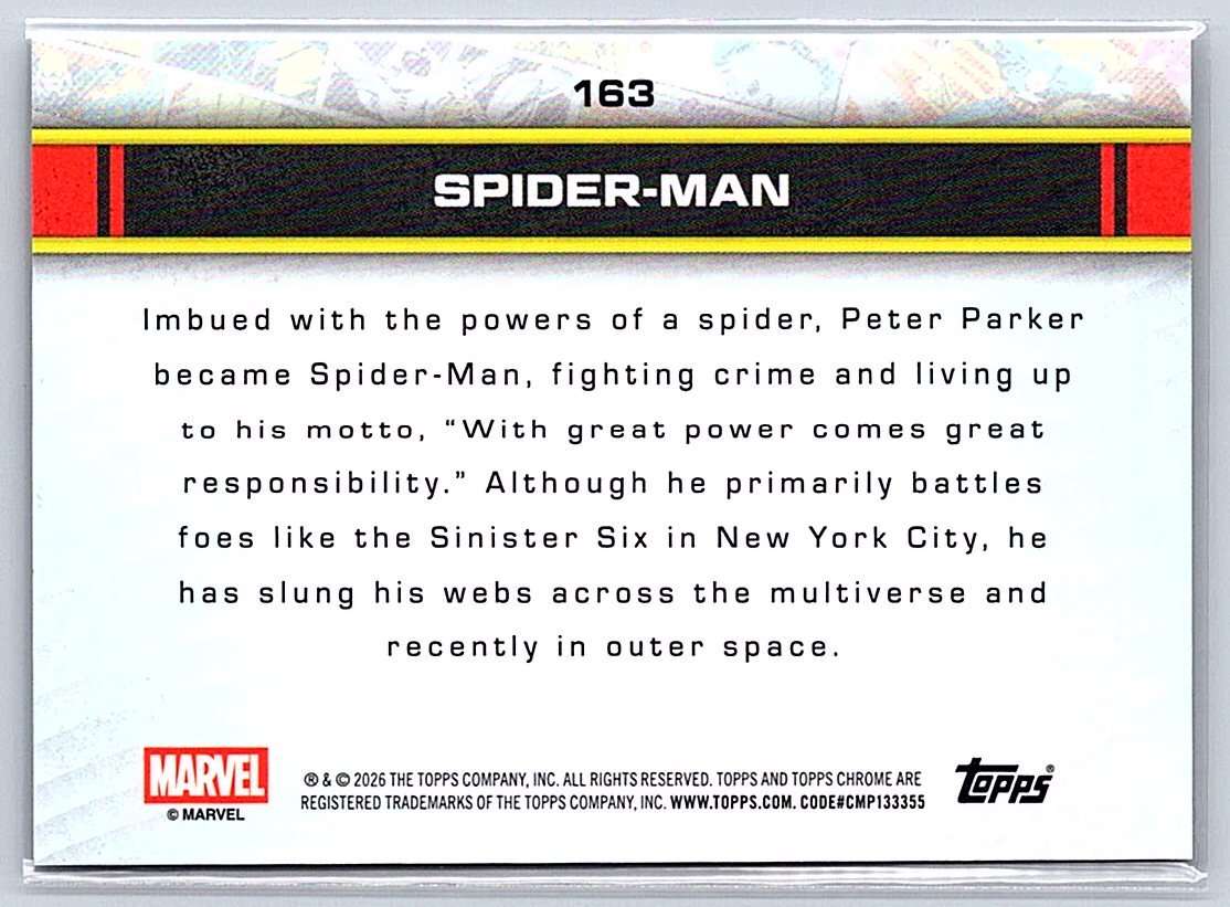 Spider-Man Topps Marvel Comics Chrome 2026 #163 - NM
