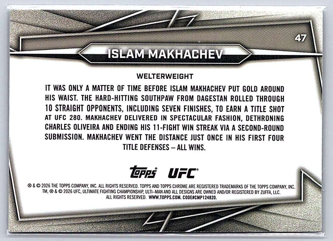 Islam Makhachev 2025 Topps Finest UFC #47 - NM