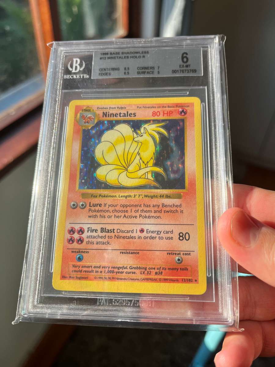 1999 Pokémon Base Set Shadowless Ninetales Holo 12/102 BGS 6 Excellent-Mint