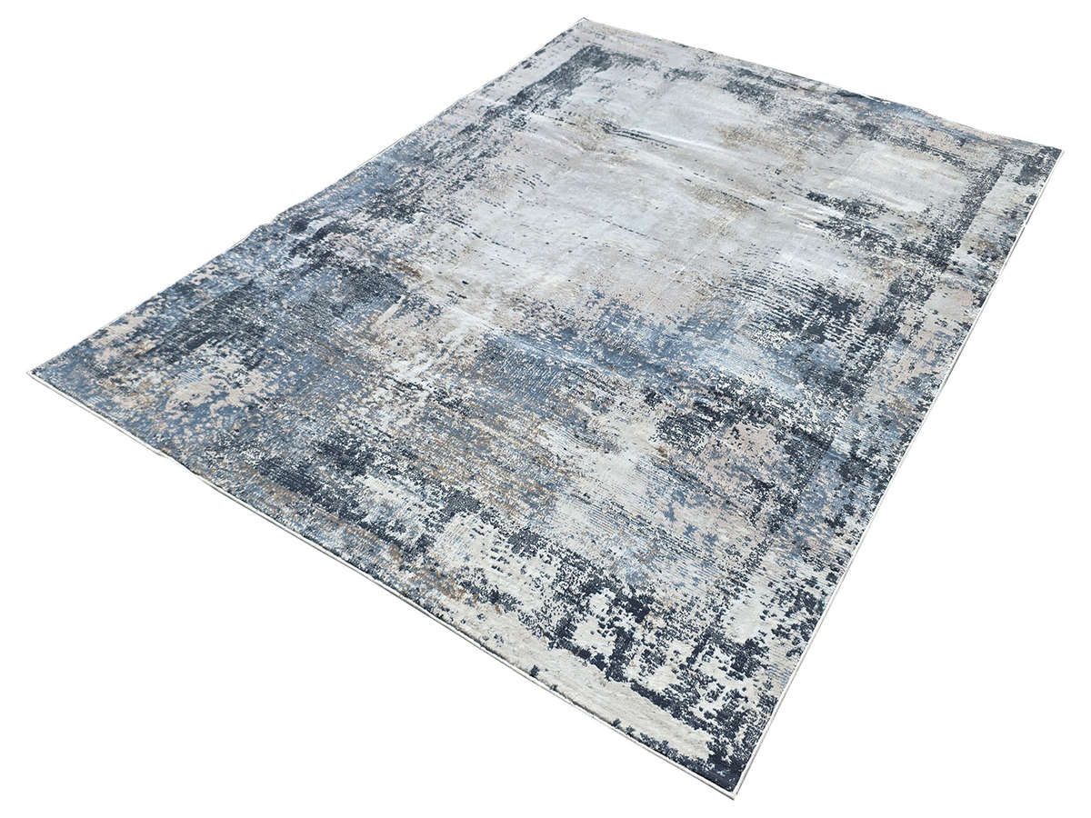 Modern Grey | Navy Machine Made Carpet - 230 x 160 CM