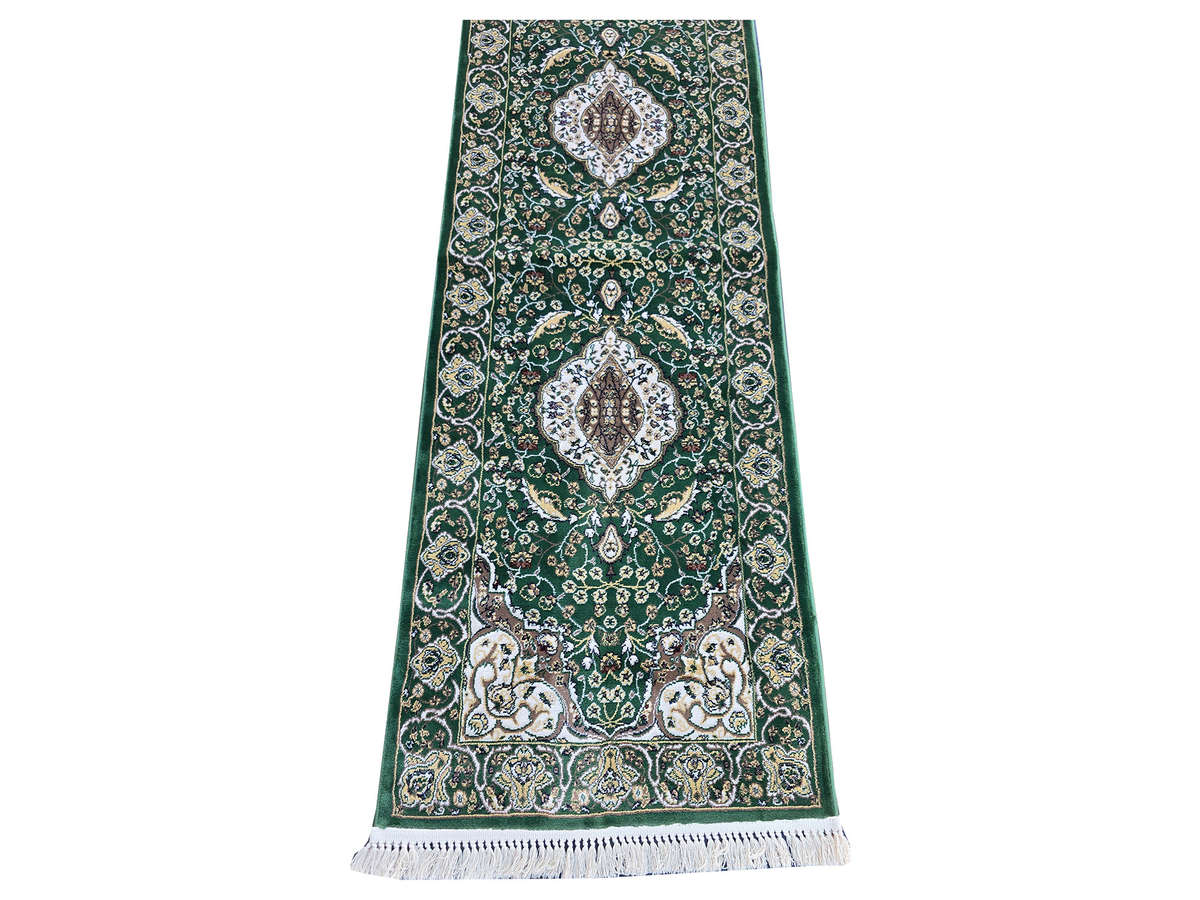 Beautiful Kashan Style 8 Meter Green Runner 800 x 80 CM