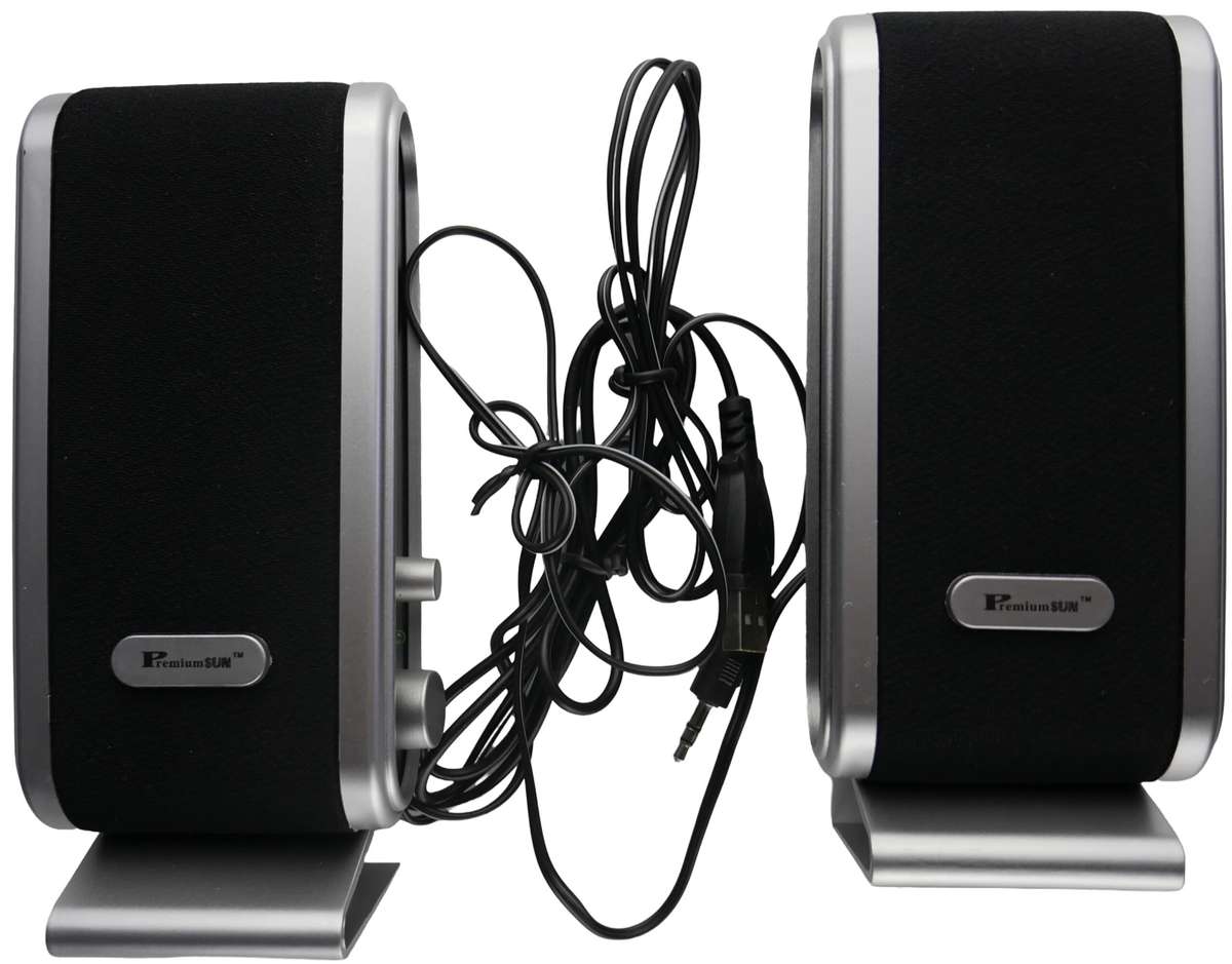 Unique USB Multimedia Speakers Black & Silver