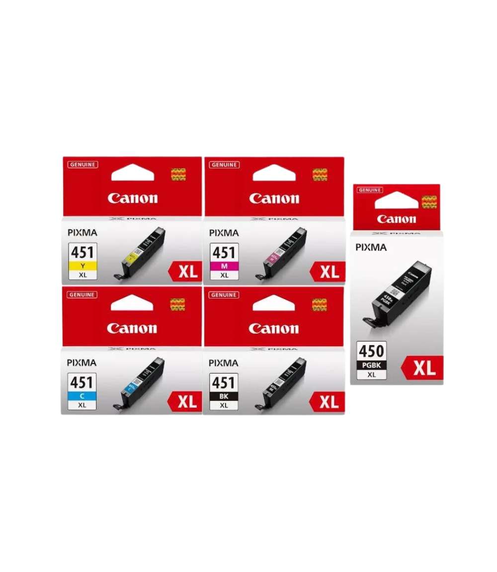 Original Canon Ink Combo Pack Black PGI450XL &amp; B/C/M/Y CLI451XL (OEM)