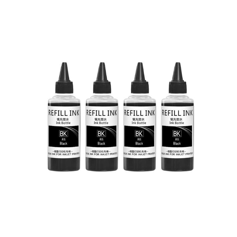 Compatible Refill bottle Universal Black (100ML)Combo X4