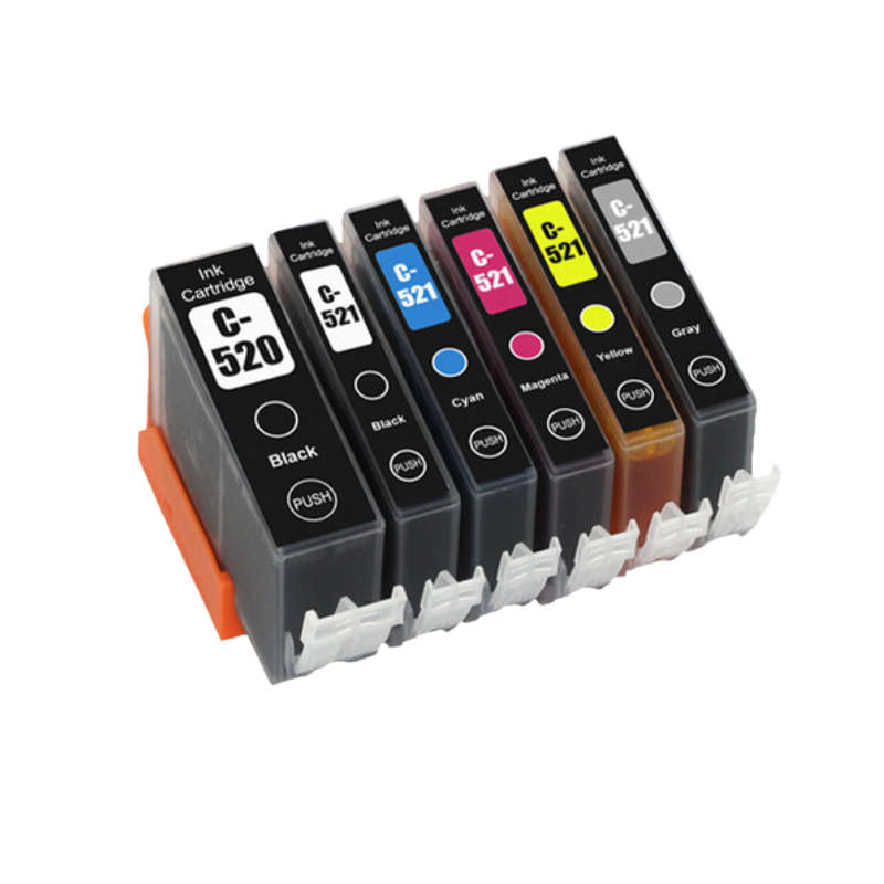 Compatible Canon 520/521 Ink Cartridge Black,Cyan,Magenta,Yellow Combo