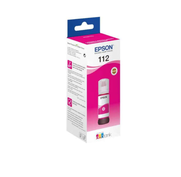 Original EPSON 112 ECOTANK PIGMENT MAGENTA INK BOTTLE