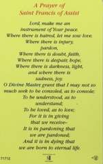 Catholic St Francis Holy  Card - 3.40g