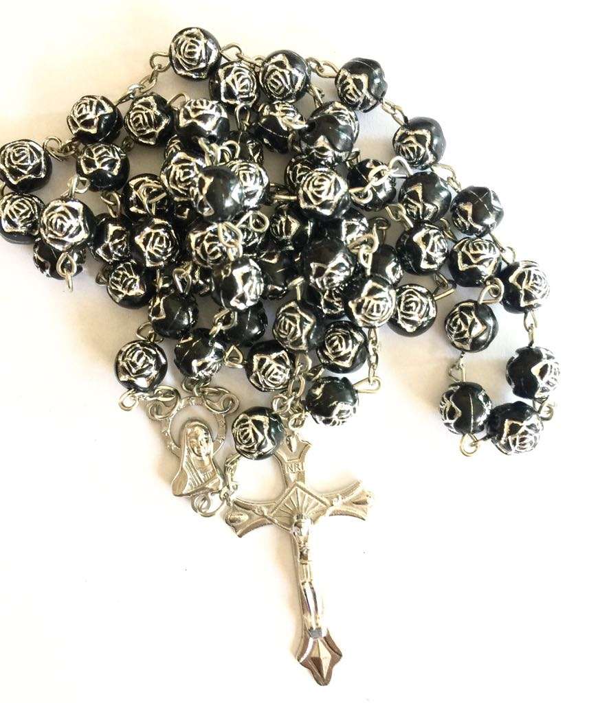 Catholic Black Rosebead Rosary