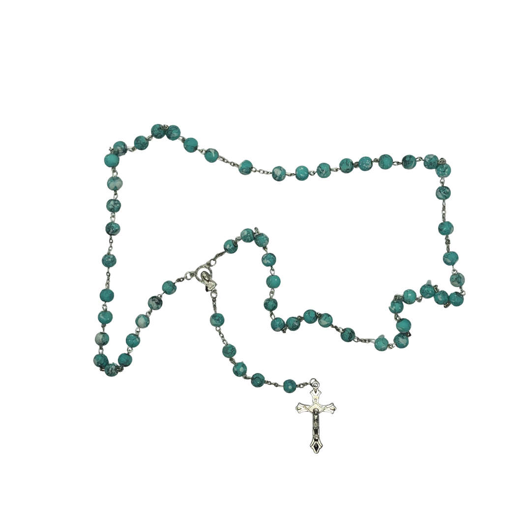 Light Blue Stonelike Rosary