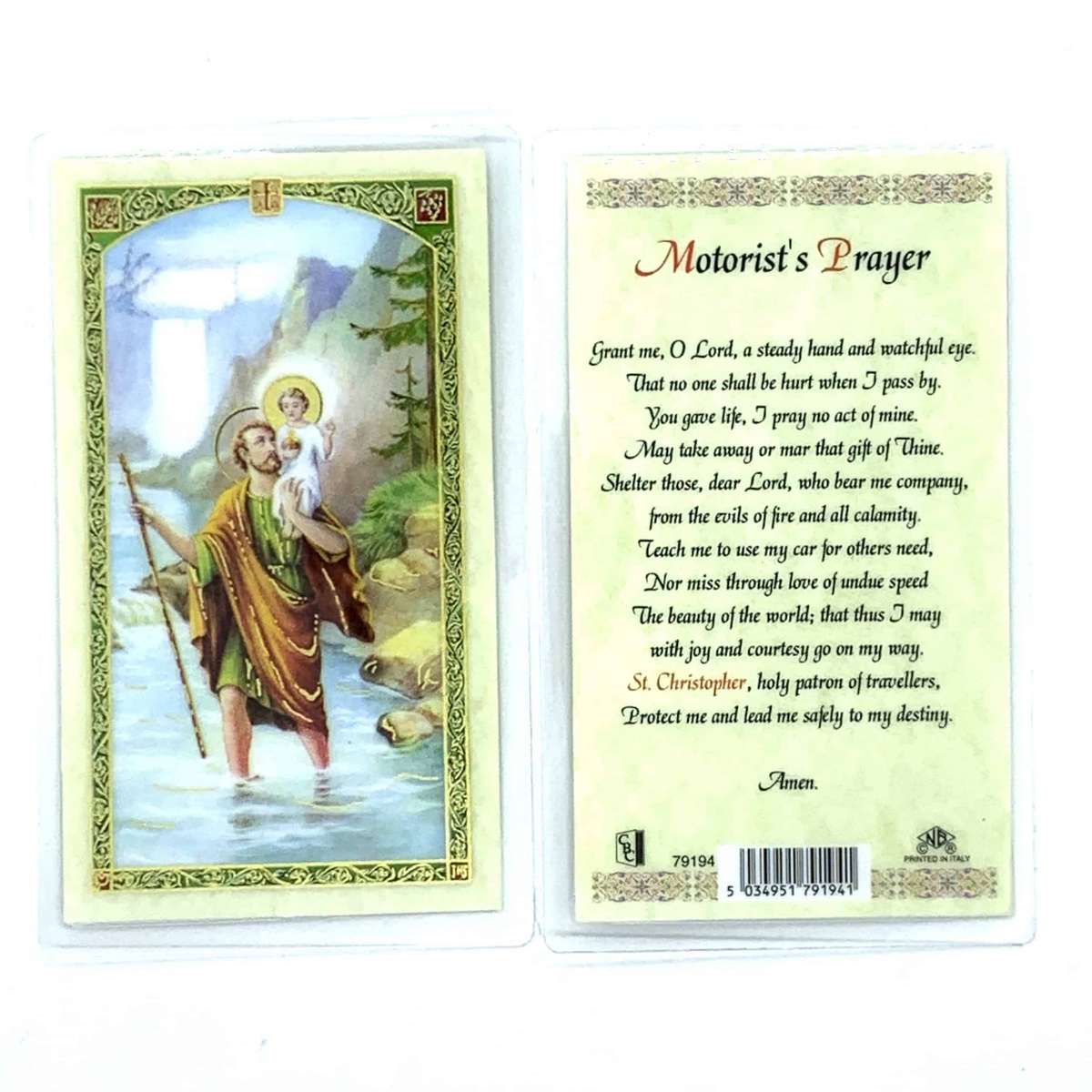 St Christopher Holy Card