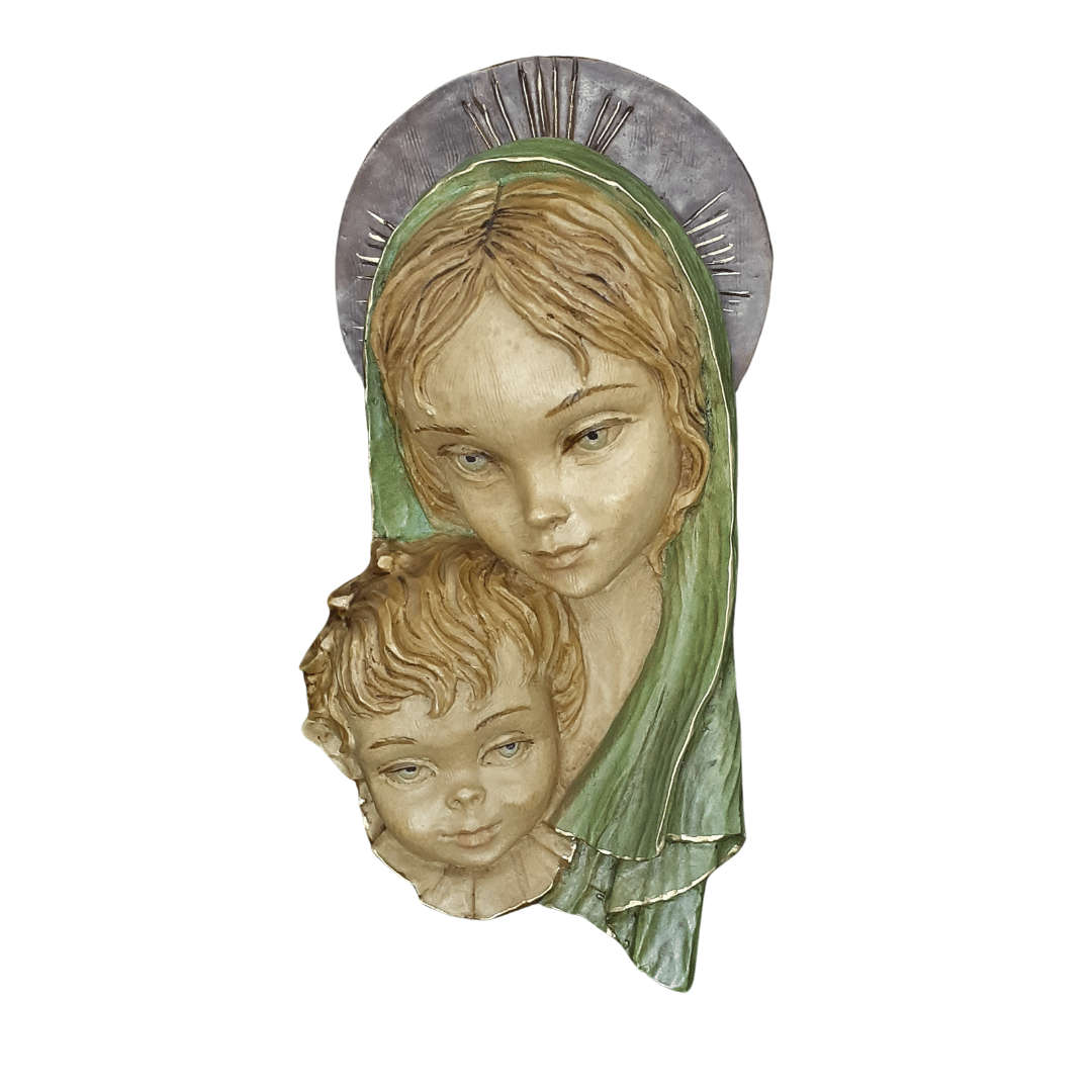Ceramic Madonna and Child Plaque