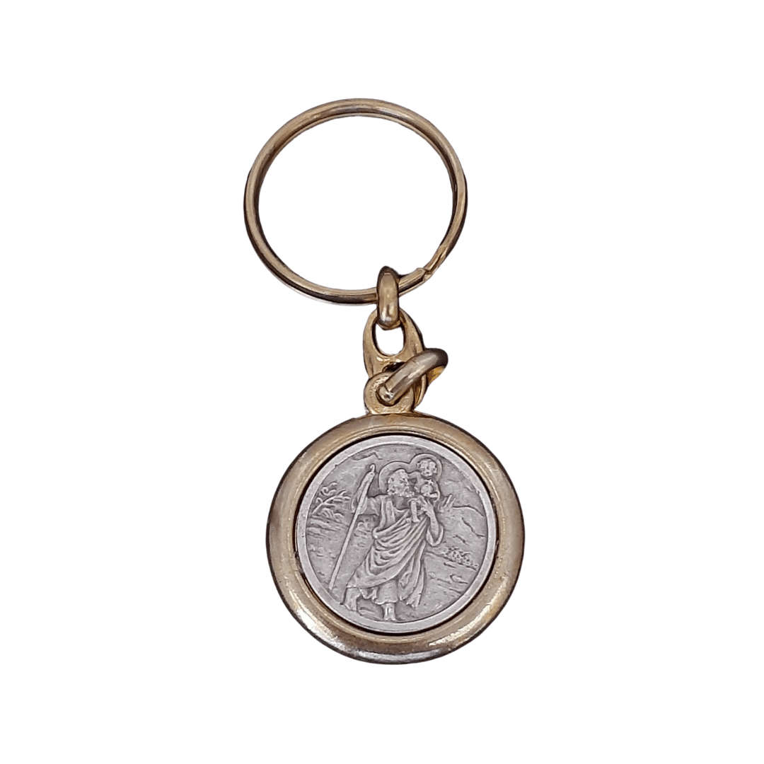 Two Tone St Christopher Keyring and Card