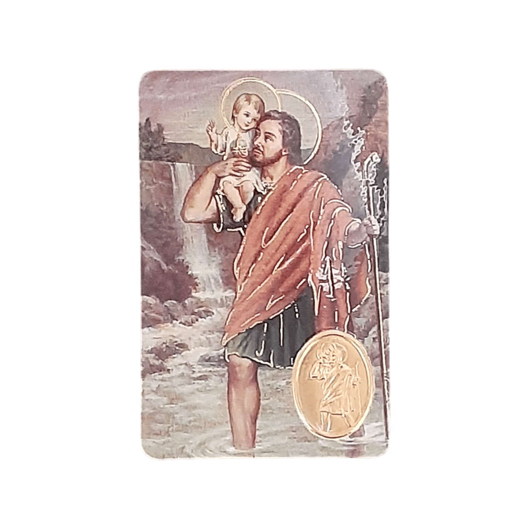Two Tone St Christopher Keyring and Card