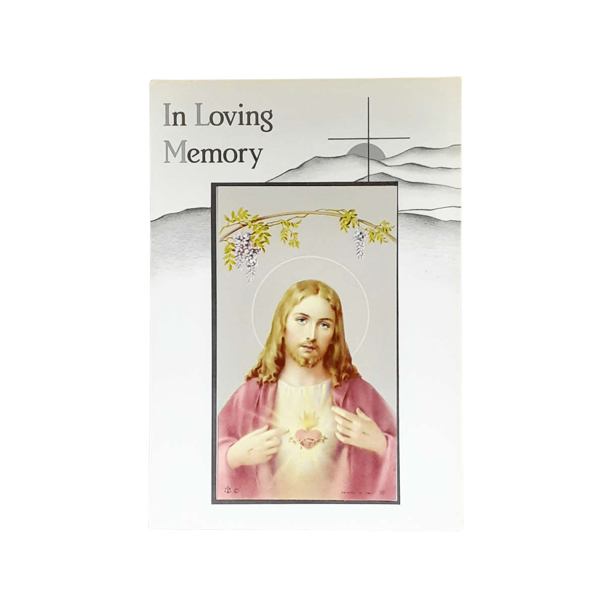 In Loving Memory Mass Card Jesus Sacred Heart
