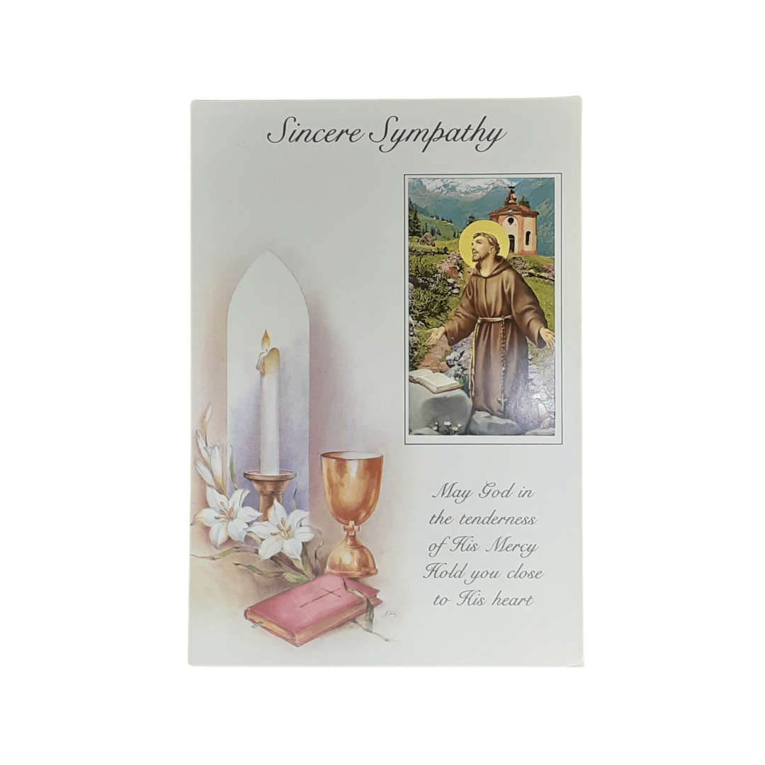 Sincere Sympathy Mass Card Saint Francis