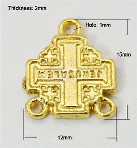 Jerusalem Cross Gold Center piece - 1.5cm