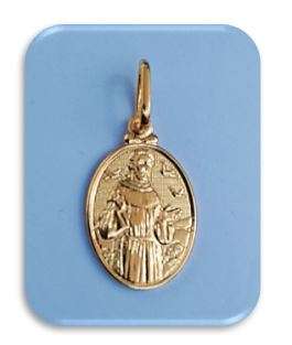 18mm St Francis - 18kt gold filled Pendant