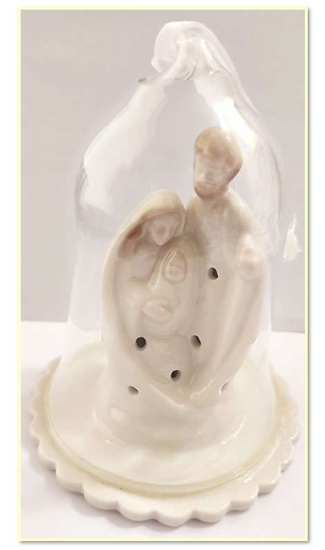 10.5cm Domed Light up Porcelain Hanging Nativity