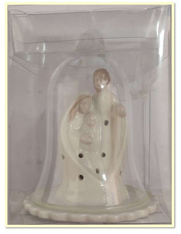 10.5cm Domed Light up Porcelain Hanging Nativity