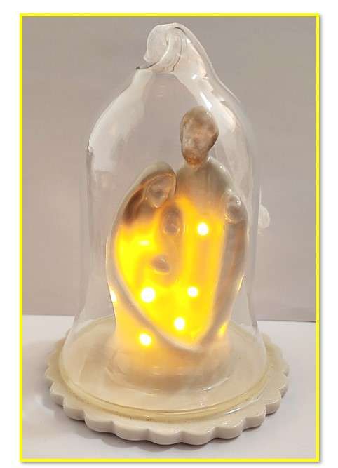 10.5cm Domed Light up Porcelain Hanging Nativity