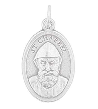 St Charbel Sterling silver Medal - Saint of Miracles