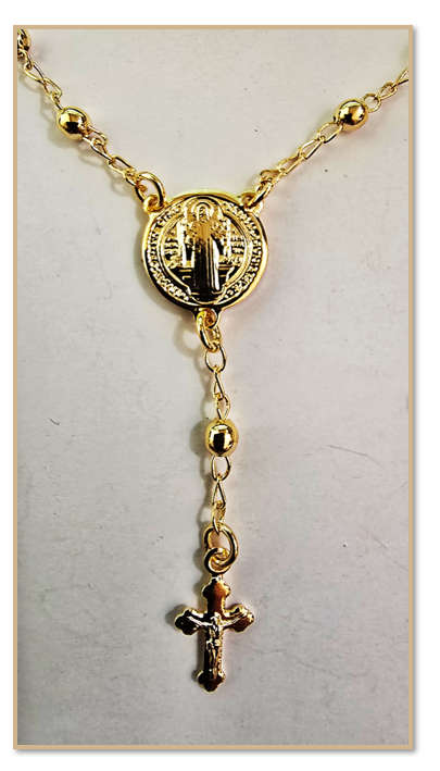 18kt Gold Filled St Benedict Rosary Bracelet