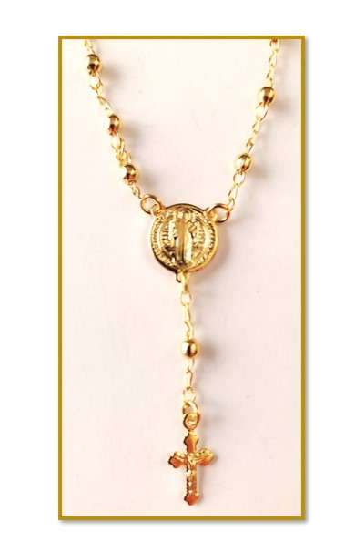 18kt Gold Filled St Benedict Rosary Bracelet