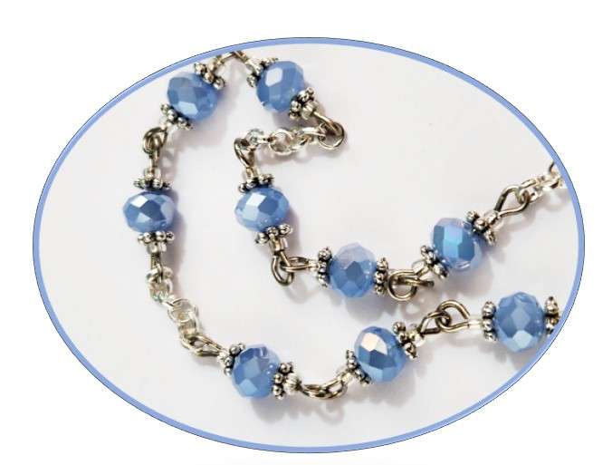Chaplet of St Rita - Blue Glass crystal (PATRON abuse, loneliness, sterility, difficult marriages...