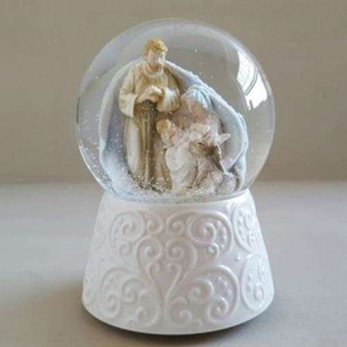 100mm Silent Night Glass Nativity Snow Ball