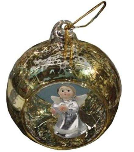 8cm Angel in Gilded Glass Bauble