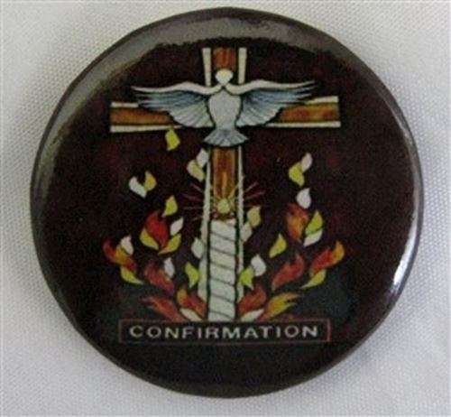 Confirmation Cross Dove Button Pin