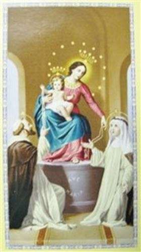 Our Lady of the Rosary Holy card