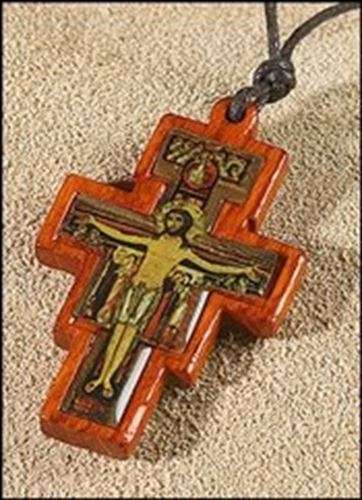 San Damiano Crucifix Pendant on Cord - 4.5cm (Cord 76cm)