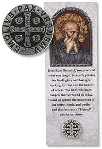 St Benedict Lapel Pin with Bookmark