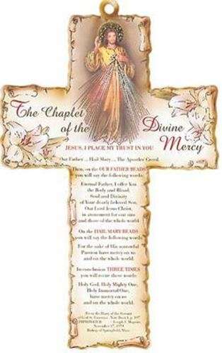 15cm Chaplet of the Divine Mercy Wooden Cross