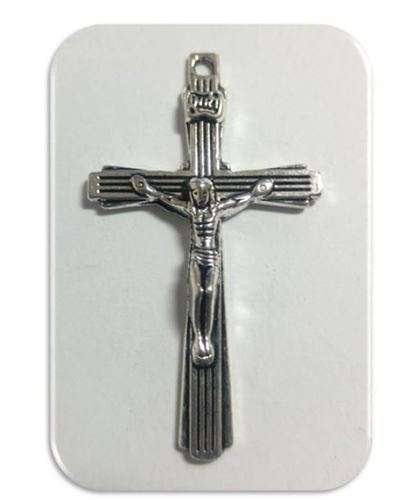 4cm Lined Silver Crucifix