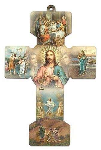 13.5cm Italian Mysteries of Light Wooden Cross