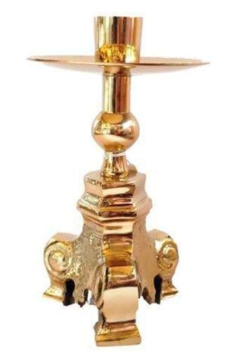 16cm Solid Brass ornate based Candle Holder