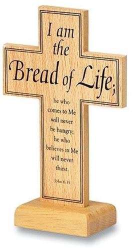 13.5cm - I am the Bread of Life Wood Cross