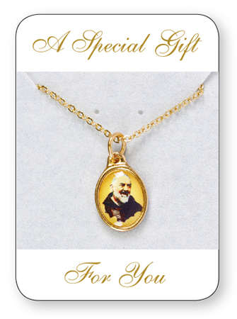 St Pio Necklet in gold