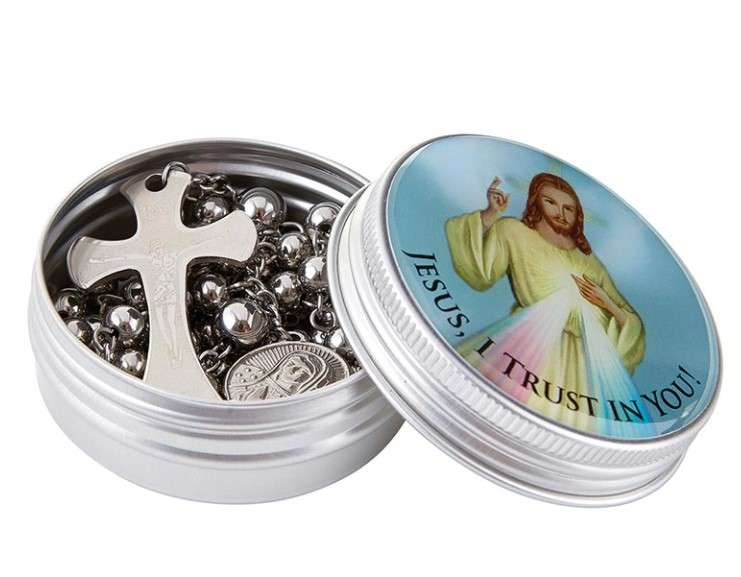 Divine Mercy Rosary Tin