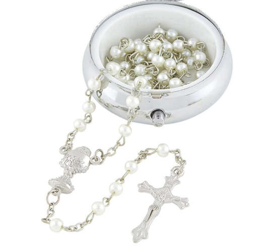 First Holy Communion Rosary - in Pyx box
